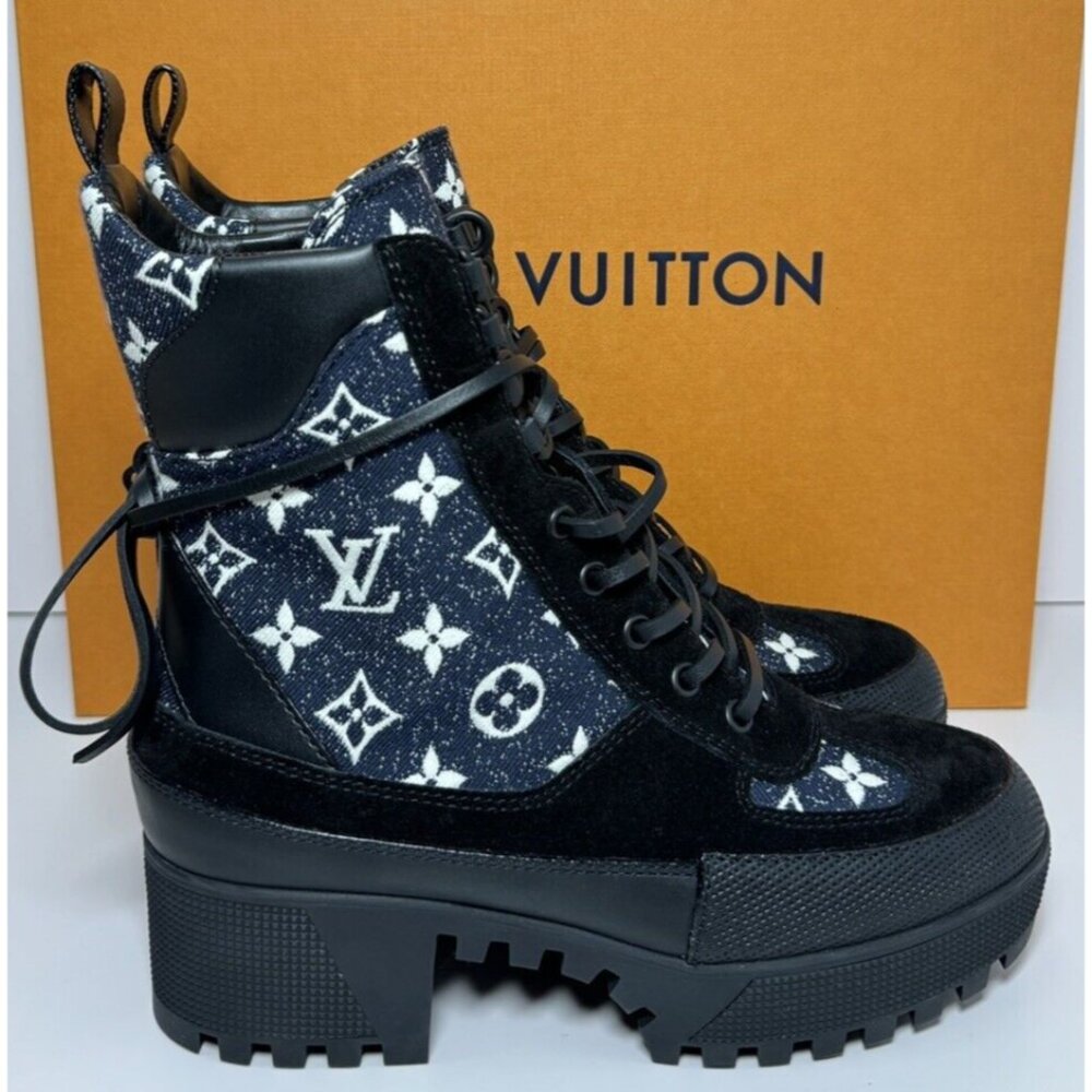 Louis Vuitton Laureate Platform Desert Boot #1A9RPJ Size US 7.5/EU 38 + Receipt - Picture 1 of 8
